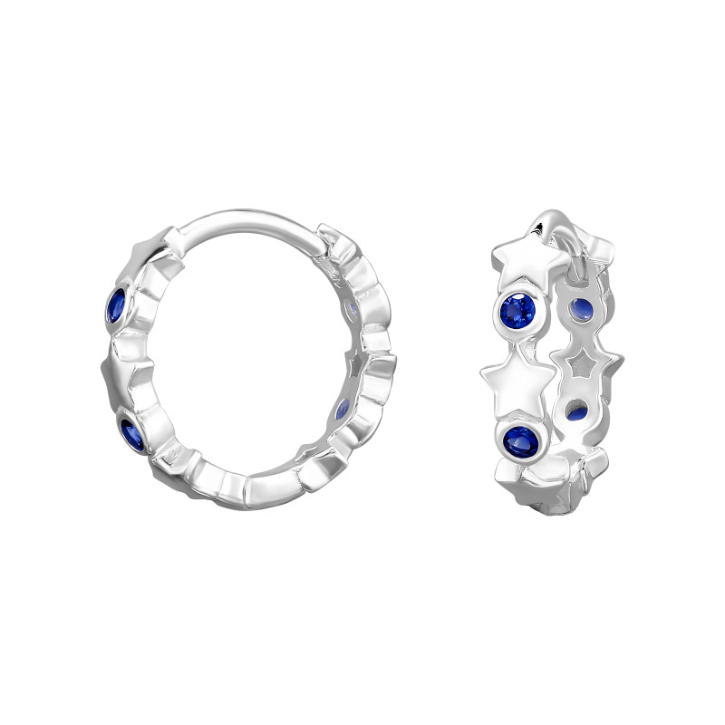 Huggies 925 ezüst karika fülbevaló, cirkónia köves, 3.5 mm x 12 mm – sima