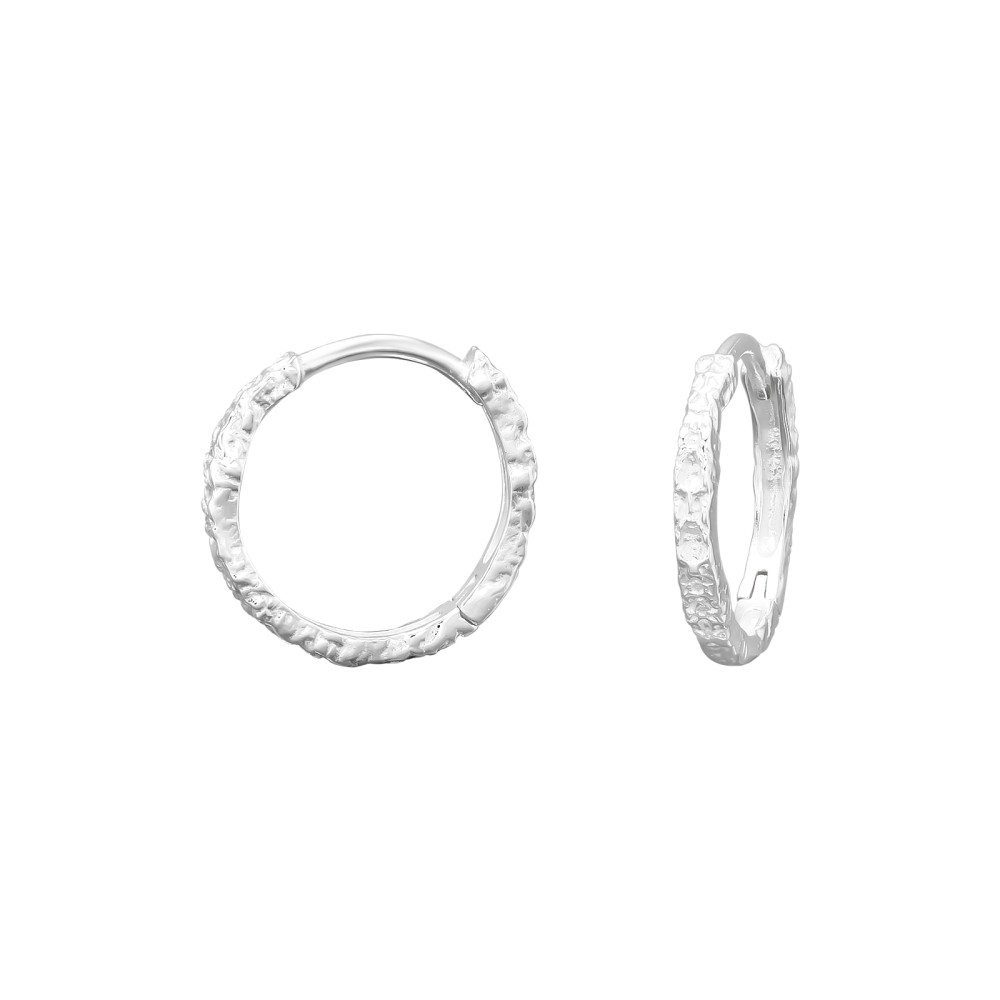 Huggies 925 ezüst karika fülbevaló, 2 mm x 15 mm – mintázott