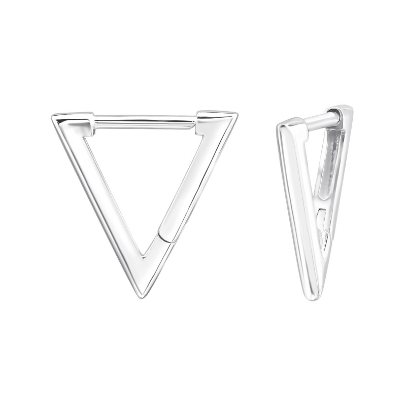 Háromszög Huggies 925 ezüst karikafülbevaló, 1.7 mm x 13.5 mm