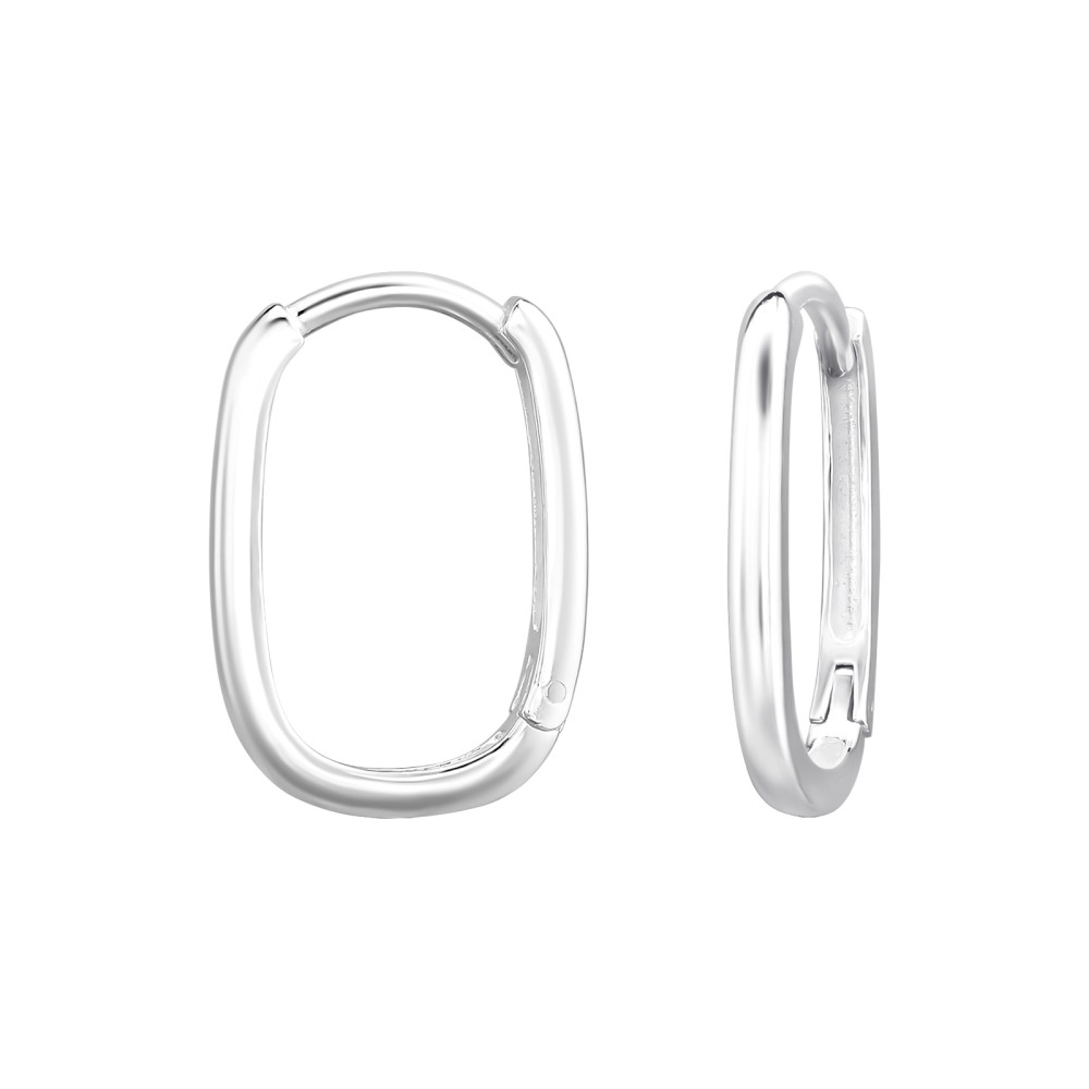Huggies 925 ezüst karikafülbevaló, 1.7 mm x 16 mm – ovális Huggies 925 ezüst karikafülbevaló, 1.7 mm x 16 mm – ovális
