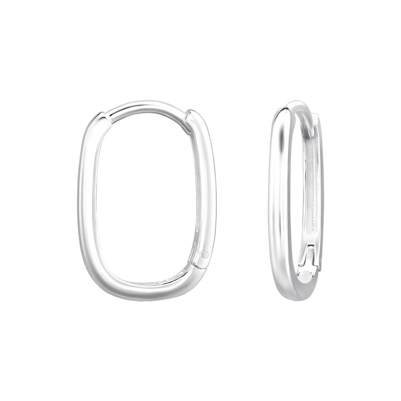 Huggies 925 ezüst karikafülbevaló, 1.7 mm x 16 mm – ovális