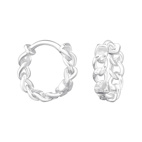 Huggies 925 ezüst karikafülbevaló, 2.8 mm x 12 mm – csavart