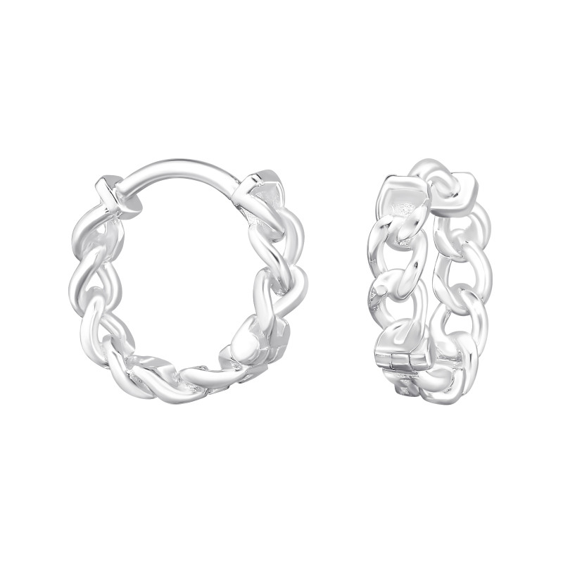 Huggies 925 ezüst karikafülbevaló, 2.8 mm x 12 mm – csavart