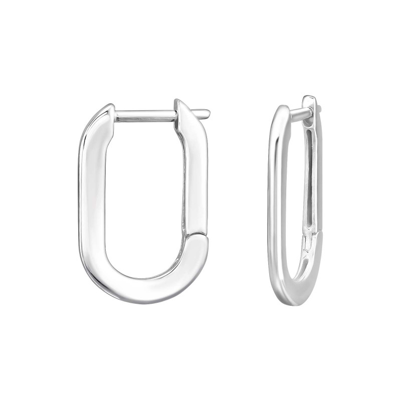 Huggies 925 ezüst karikafülbevaló, 2.6 mm x 16.5 mm – ovális