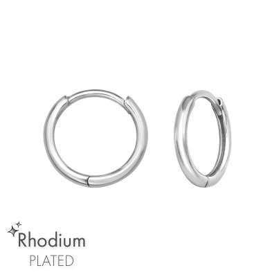 Huggies 925 ezüst karikafülbevaló, 1.8 mm x 12 mm – sima