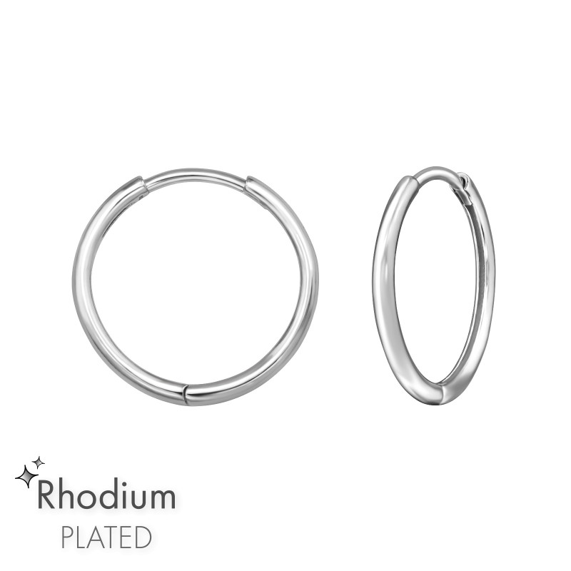 Huggies 925 ezüst karikafülbevaló, 1.8 mm x 16 mm – egyszerű