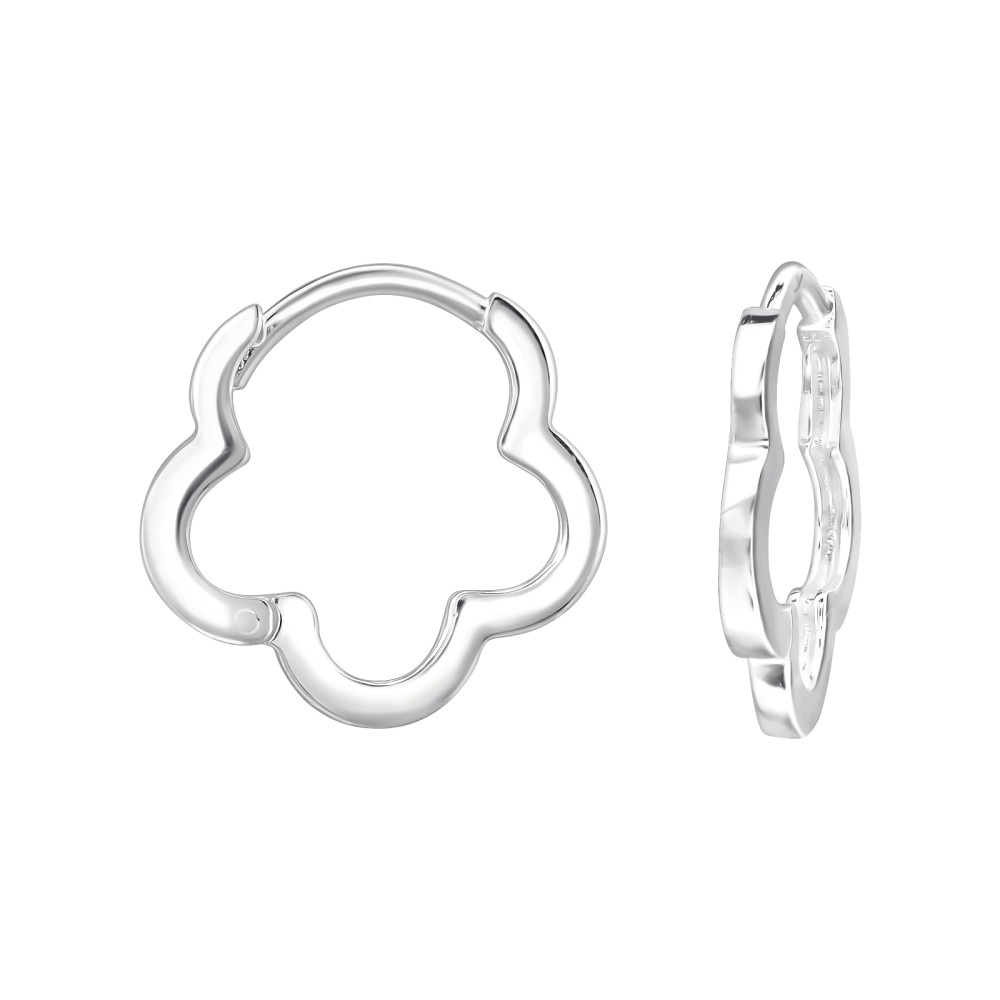 Virág Huggies 925 ezüst karika fülbevaló, 1.3 mm x 13 mm