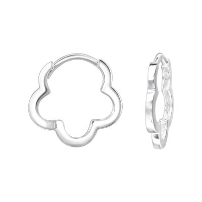 Virág Huggies 925 ezüst karika fülbevaló, 1.3 mm x 13 mm