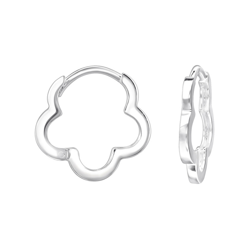 Virág Huggies 925 ezüst karika fülbevaló, 1.3 mm x 13 mm