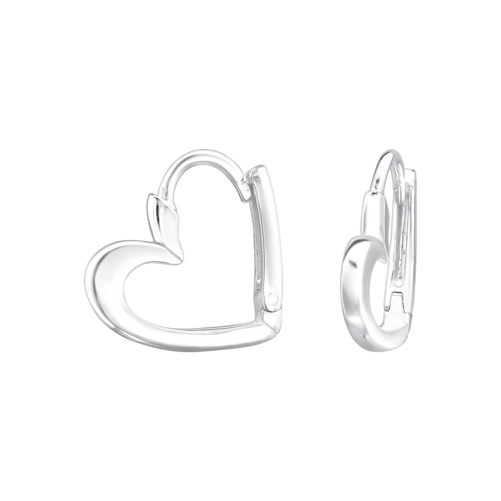 Szív Huggies 925 ezüst karikafülbevaló, 1.5 mm x 12 mm – modern Szív Huggies 925 ezüst karikafülbevaló, 1.5 mm x 12 mm – modern