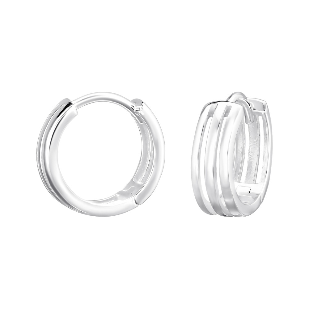 Hármas Huggies 925 ezüst karika fülbevaló, 3 mm x 12 mm