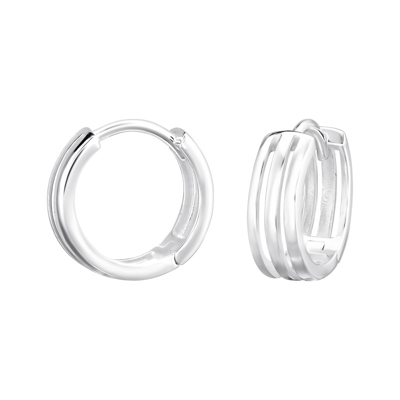 Hármas Huggies 925 ezüst karika fülbevaló, 3 mm x 12 mm