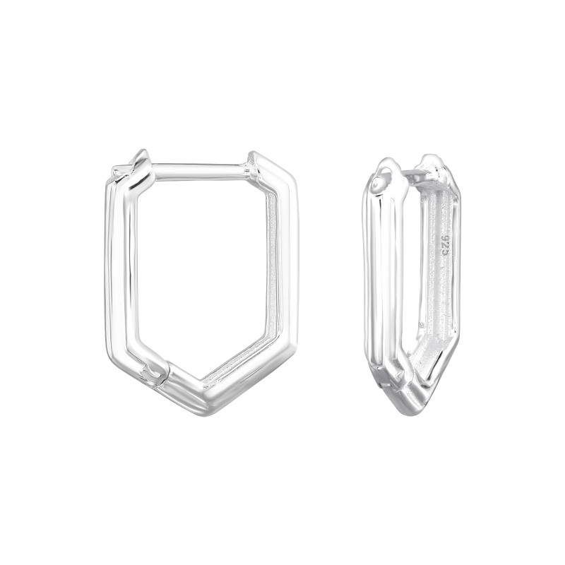 Huggies 925 ezüst karikafülbevaló, 2.5 mm x 14 mm – ötszög Huggies 925 ezüst karikafülbevaló, 2.5 mm x 14 mm – ötszög