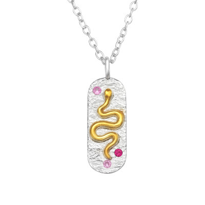 Kígyó cirkónia köves ezüst nyaklánc Kígyó cirkónia köves ezüst nyaklánc