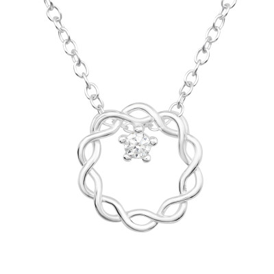 Kerek fonott ezüst nyaklánc - 45 cm Kerek fonott ezüst nyaklánc - 45 cm