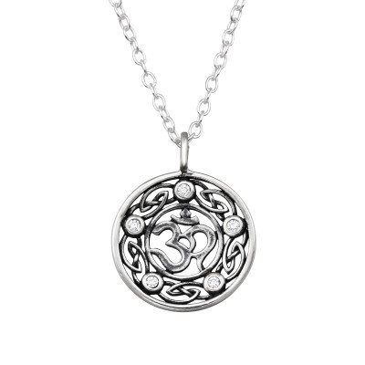 Ohm szimbólum ezüst nyaklánc - 45 cm