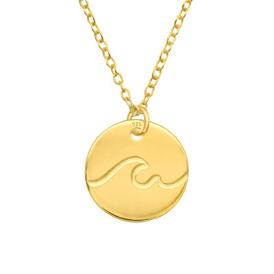 Hullám kerek 24k aranyozott ezüst nyaklánc