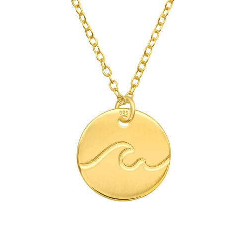 Hullám kerek 24k aranyozott ezüst nyaklánc