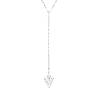 Háromszög lógó átfűzött ezüst nyaklánc