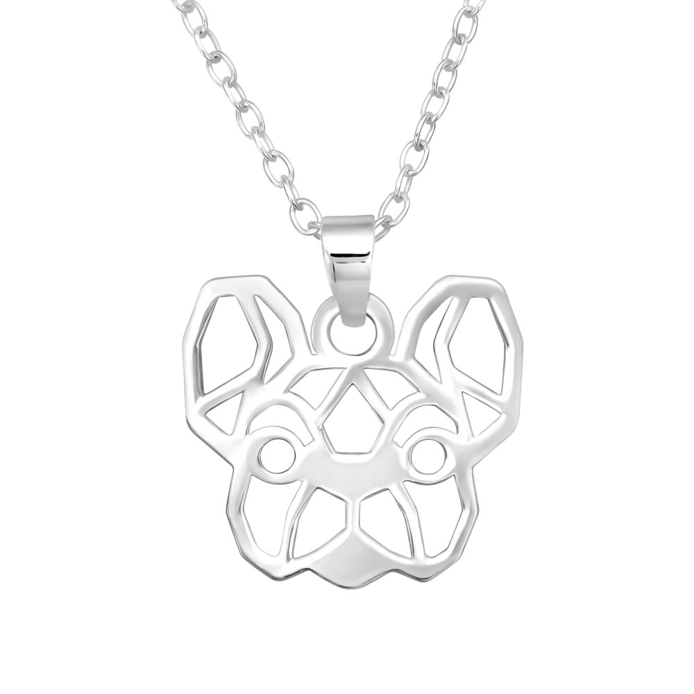 Bulldog kutya fejes ezüst nyaklánc Bulldog kutya fejes ezüst nyaklánc