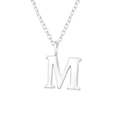 M betű monogram ezüst nyaklánc