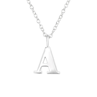 A betű monogram ezüst nyaklánc