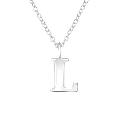 L betű monogram ezüst nyaklánc