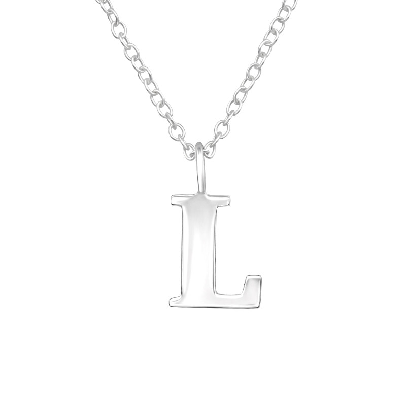 L betű monogram ezüst nyaklánc L betű monogram ezüst nyaklánc