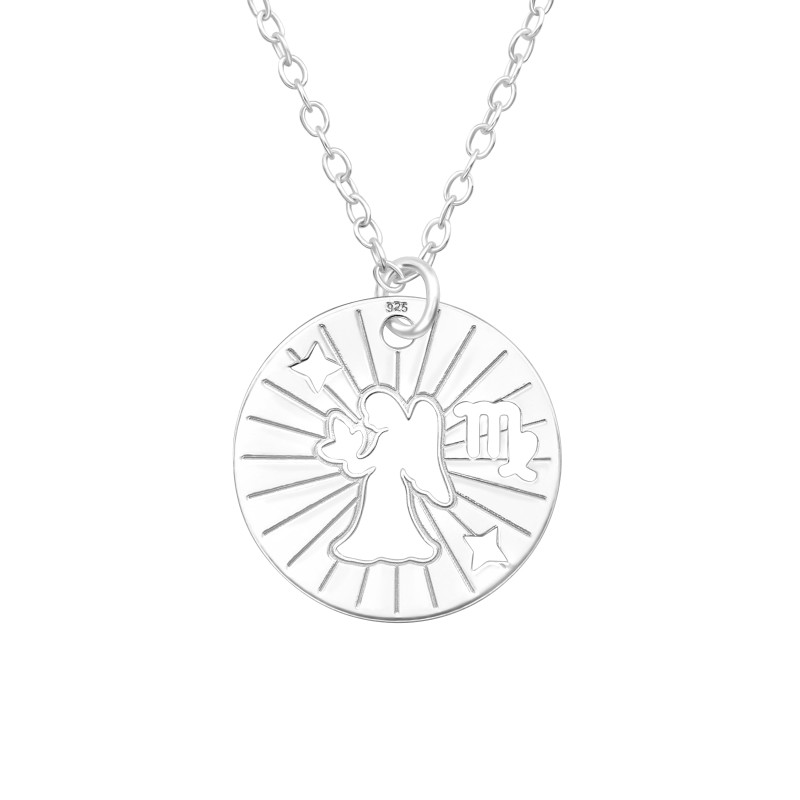 Szűz horoszkóp asztrológiai jegy ezüst nyaklánc Szűz horoszkóp asztrológiai jegy ezüst nyaklánc