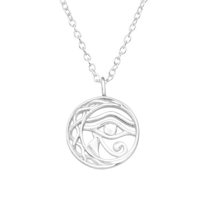 Egyiptom hórusz szeme kerek ezüst nyaklánc