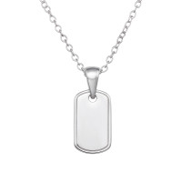 Dögcédula ezüst nyaklánc, unisex 7x12 mm medál, 45 cm lánc Dögcédula ezüst nyaklánc, unisex 7x12 mm medál, 45 cm lánc