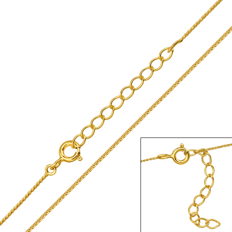 39+3 cm-es 24 kar. aranyozott alap 925 ezüstnyaklánc