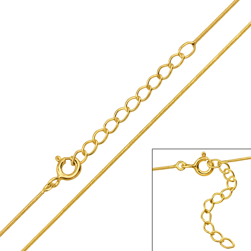 39+3 cm-es 24 karátos aranyozott alap 925 ezüstnyaklánc