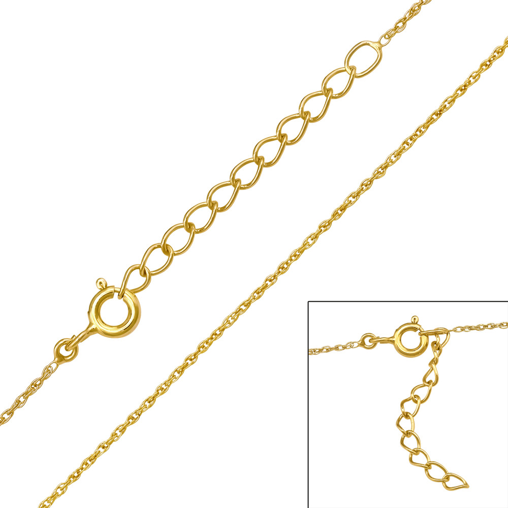 39+3 cm-es 24k aranyozott alap 925 ezüstnyaklánc