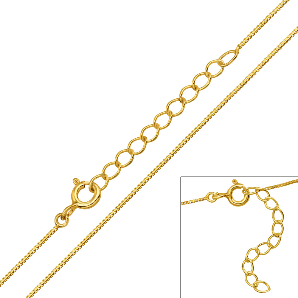 39+3 cm aranyozott alap 925 ezüst nyaklánc