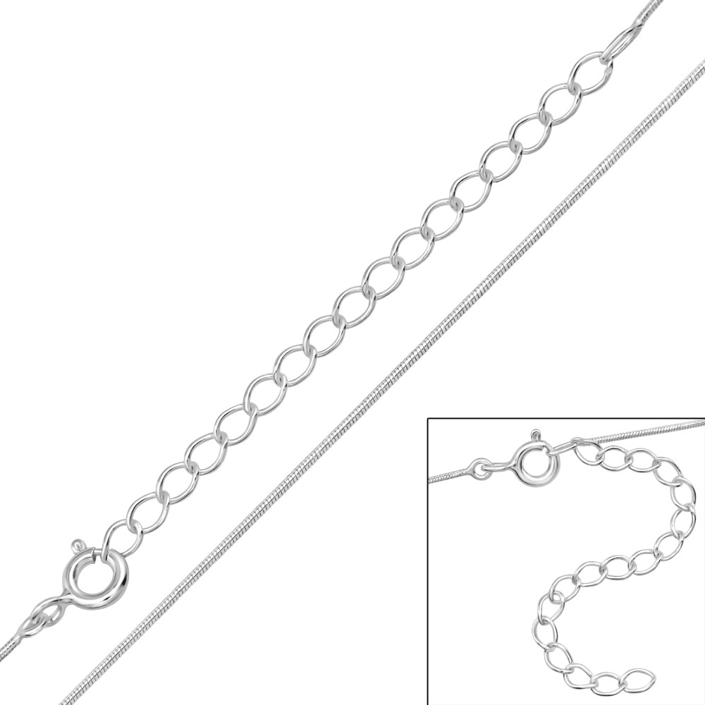 45+5 cm egyszerű alap 925 ezüst nyaklánc