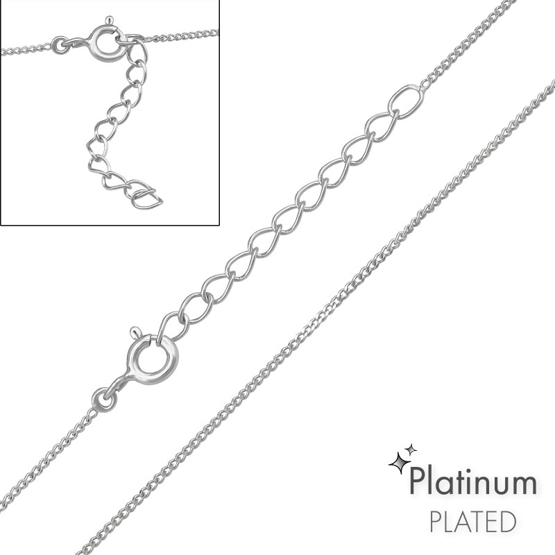 39+3 cm-es platina bevonatos alap 925 ezüst nyaklánc 39+3 cm-es platina bevonatos alap 925 ezüst nyaklánc