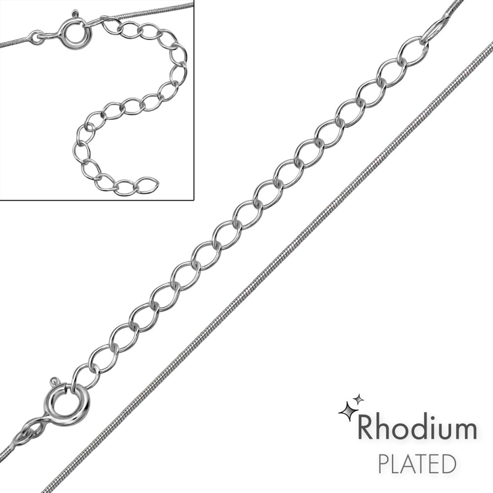 45+5 cm ródiumos alap 925 ezüst nyaklánc 45+5 cm ródiumos alap 925 ezüst nyaklánc