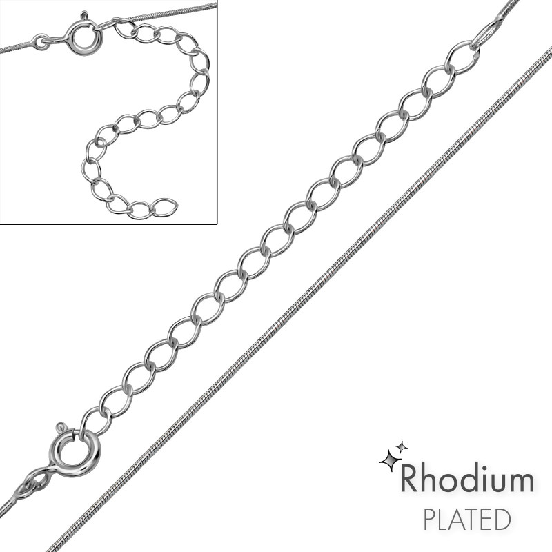 45+5 cm ródiumos alap 925 ezüst nyaklánc