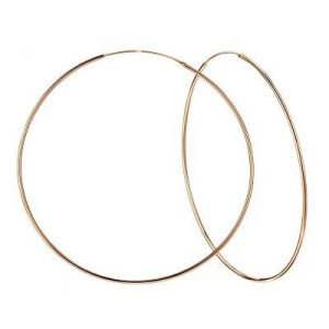 8 cm - ezüst karika fülbevaló, vékony, 14k rózsa aranyozott