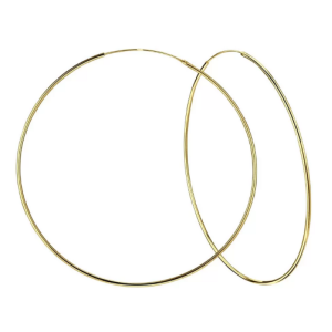 8 cm - ezüst karika fülbevaló, vékony, 14k aranyozott 8 cm - ezüst karika fülbevaló, vékony, 14k aranyozott