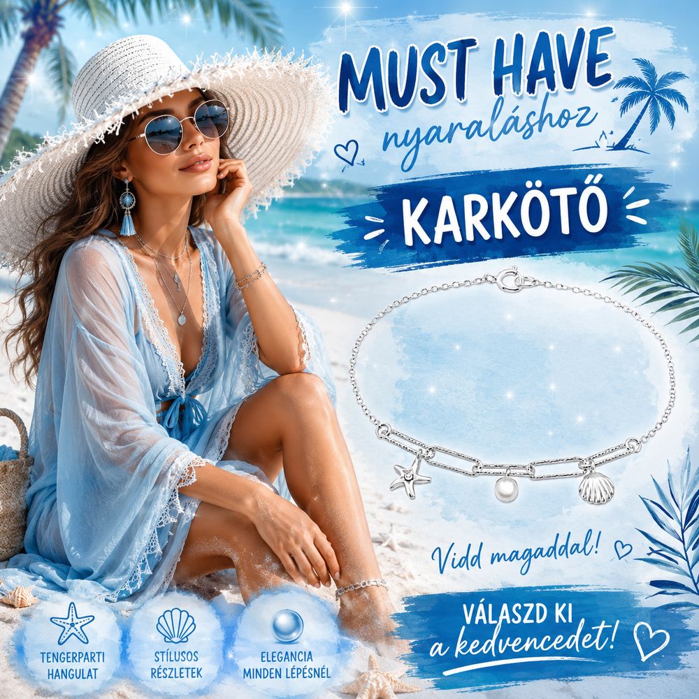 ezüst nyári karkötő